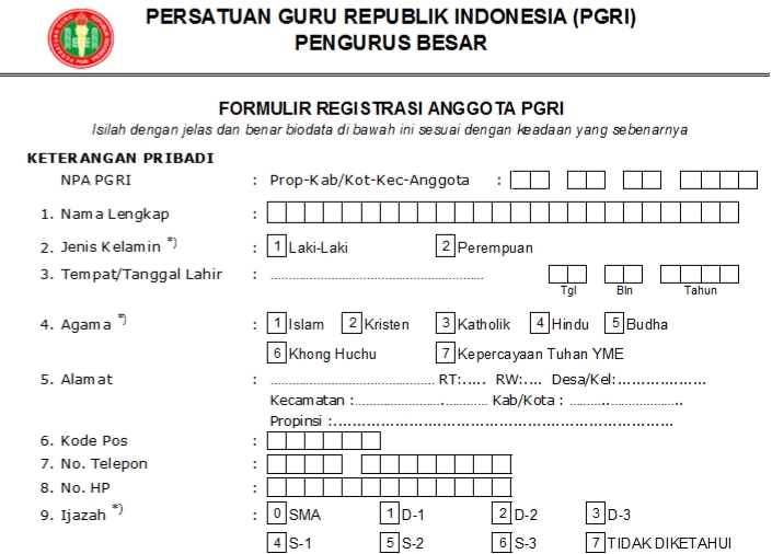 Pendaftaran PGRI Maluku - Persatuan Guru Republik Indonesia Cabang Maluku